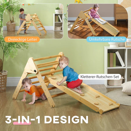 Wooden Toddler Climbing Set with Ramp, Ages 18-48 Months