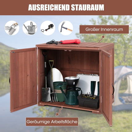 Wooden Tool Cabinet with Double Doors – Durable Fir Wood