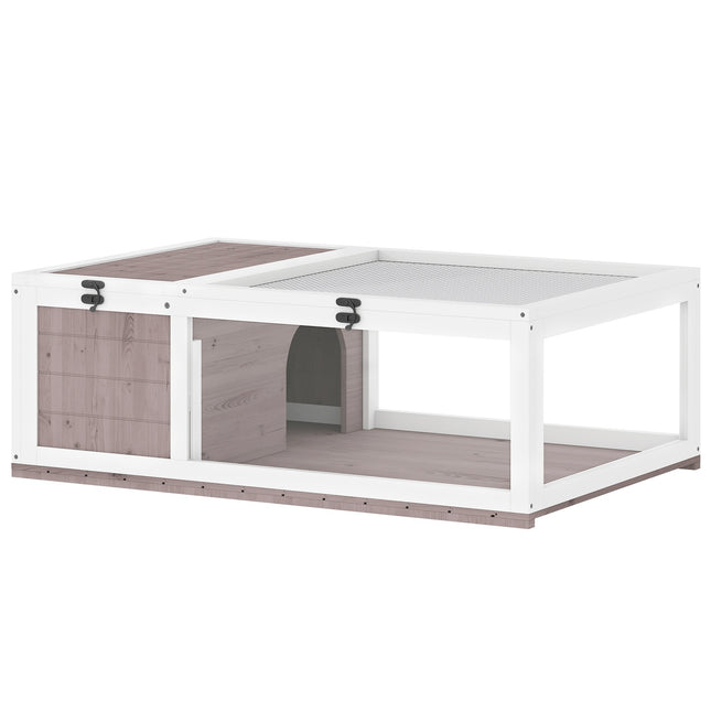 Wooden Tortoise House, Hinged Top, 91x60.5x32 cm