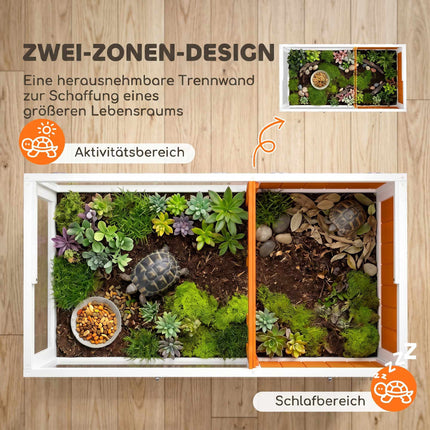 Wooden Tortoise House with Viewing Window and Lid, 104x53x82 cm