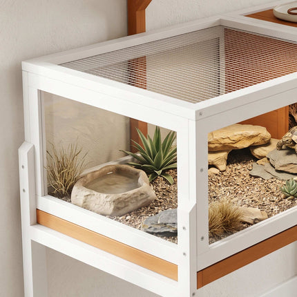 Wooden Tortoise House with Viewing Window and Lid, 104x53x82 cm