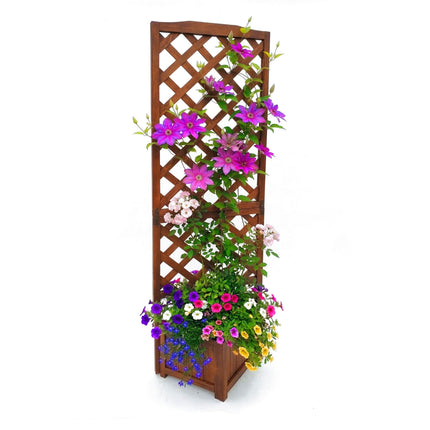 Wooden Trellis Planter Box 180cm – Brown
