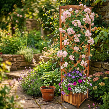 Wooden Trellis Planter Box, 180 cm – Various Colours