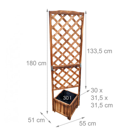 Wooden Trellis Planter Box, 180 cm – Various Colours