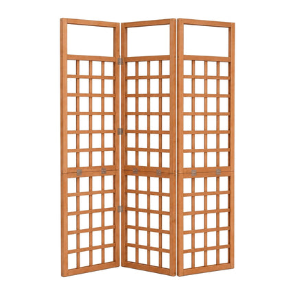 Wooden Trellis Screen, Light Brown, Small, 3 Panels