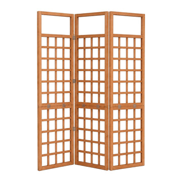 Wooden Trellis Screen, Light Brown, Small, 3 Panels