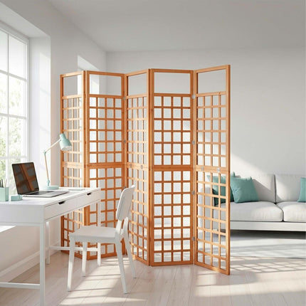 Wooden Trellis Screen, Light Brown, Small, 3 Panels