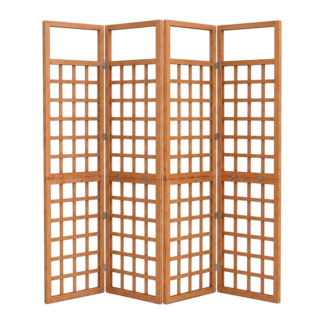 Wooden Trellis Screen, Medium, Brown Fir, 4 Panels