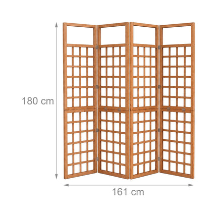 Wooden Trellis Screen, Medium, Brown Fir, 4 Panels