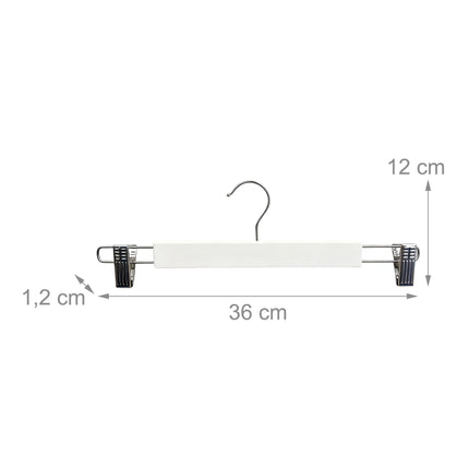 Wooden Trouser Hangers, Set of 10 with Swivel Hooks