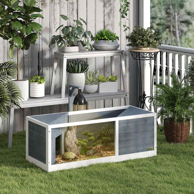 Tortoise cabinet in wood with hinged lid - 120x50x40 cm