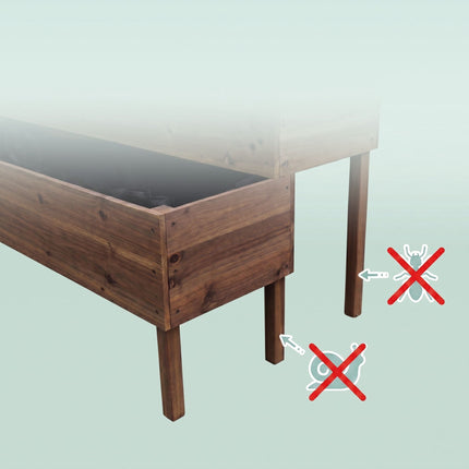 Wooden Two-Tier Planter With Trellis, Raised Beds