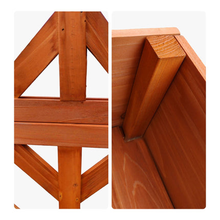 Wooden Two-Tier Raised Planter With Trellis, Drainage