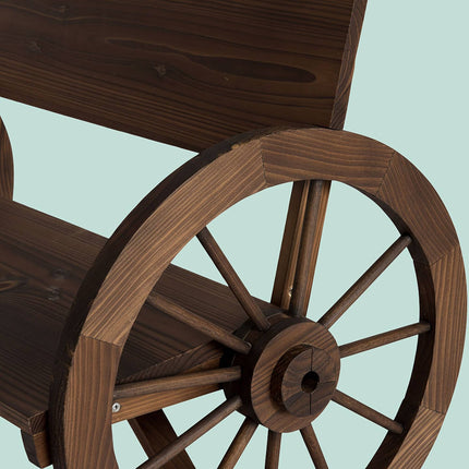 Wooden Wagon-Wheel Garden Bench – 2-Seater, Weatherproof