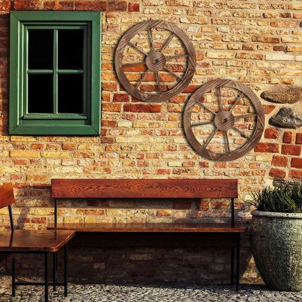 Wooden Wagon Wheels, 60 cm, Set of 2