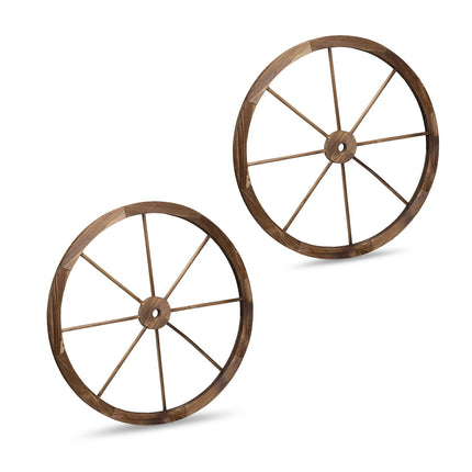 Wooden Wagon Wheels, 75 cm, Set of 2, Rustic Decor