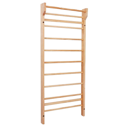Wooden Wall Bars with Pull-Up Bar, 10 Rungs, 100kg Capacity