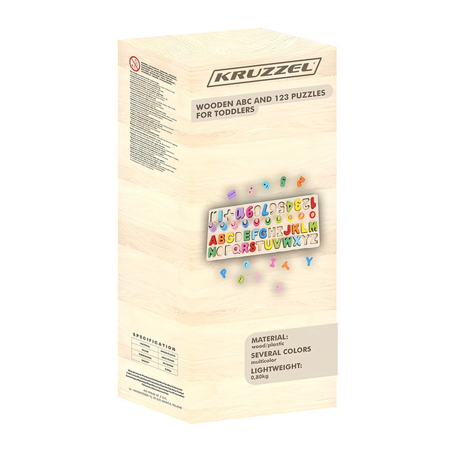 Wooden alphabet and numbers puzzle