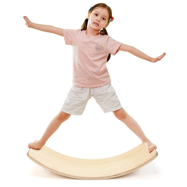 Houten balansbord Waldorfbord van hout voor kinderen 90 x 39 x 19,5 cm naturel