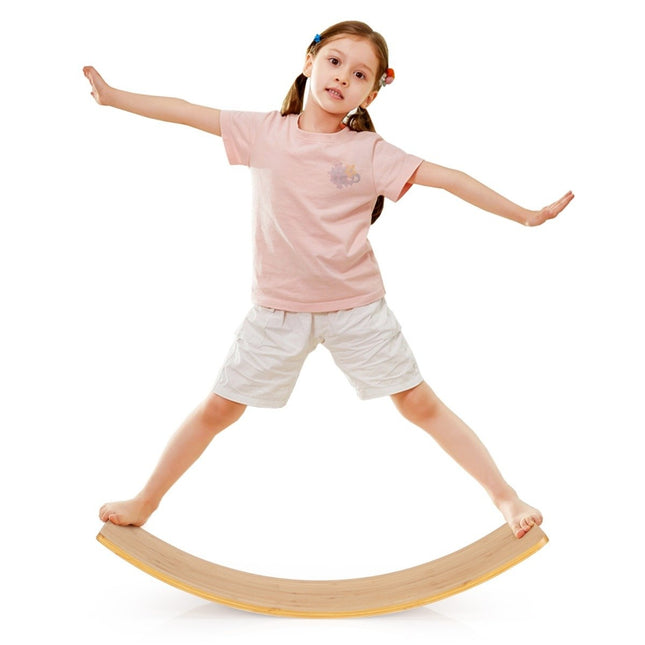 Houten balansbord bamboe bord 90 x 30 x 16,5 cm naturel