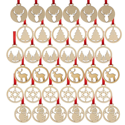 Wooden baubles - 36pcs Ruhhy 24855