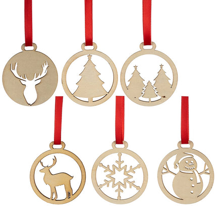 Wooden baubles - 36pcs Ruhhy 24855