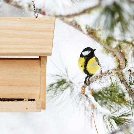 Wooden bird feeder