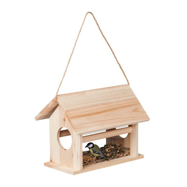 Wooden bird feeder