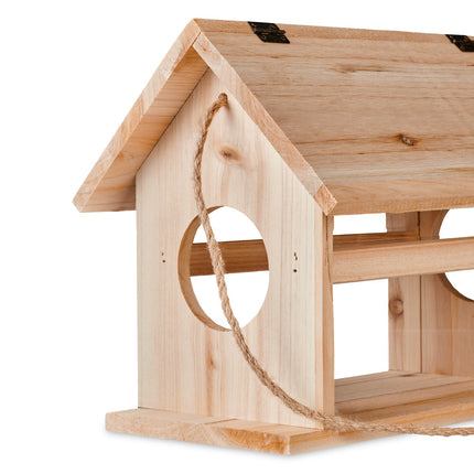 Wooden bird feeder