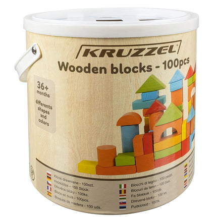 Wooden blocks - 100 pcs. Kruzzel 22666
