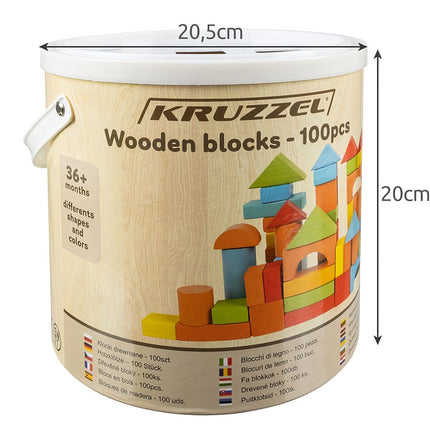 Wooden blocks - 100 pcs. Kruzzel 22666