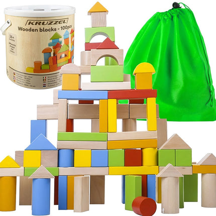 Wooden blocks - 100 pcs. Kruzzel 22666