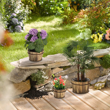Wooden buckets - set of 3