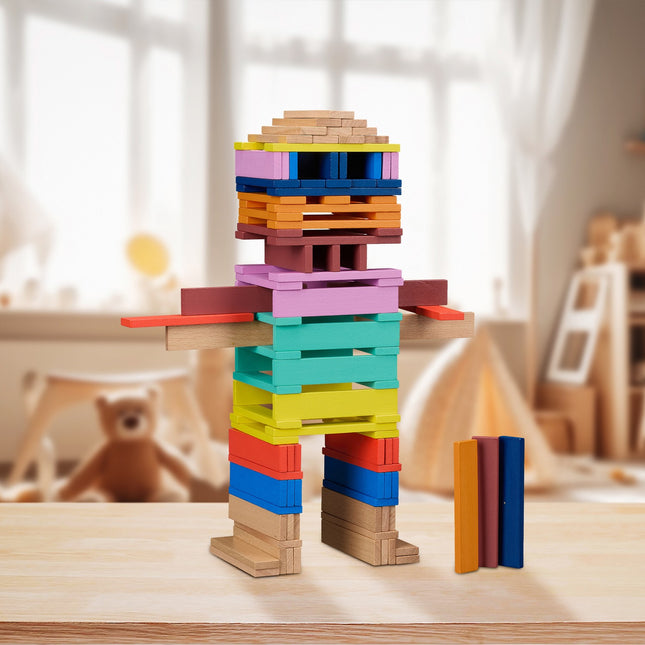Wooden building blocks, set of 100