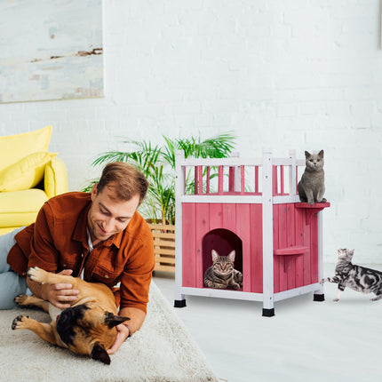 Wooden cat house
