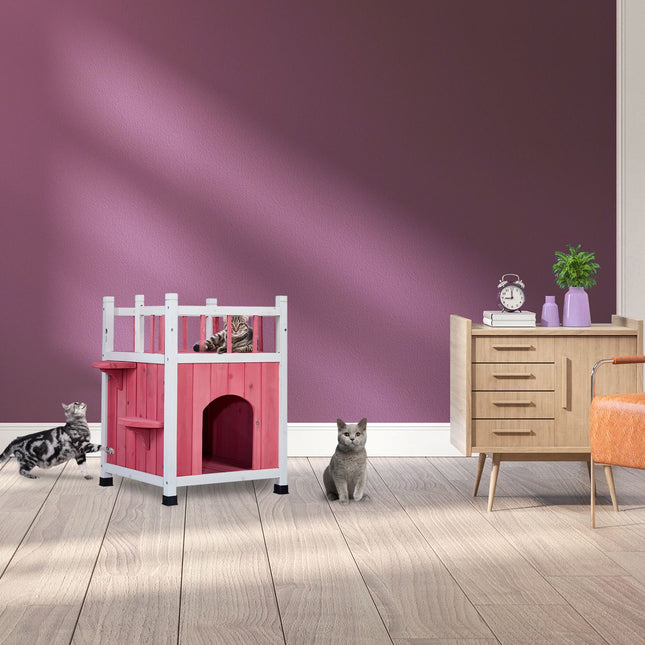 Wooden cat house