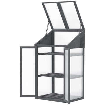 Greenhouse with cold frame, 3 shelves, winter proof
