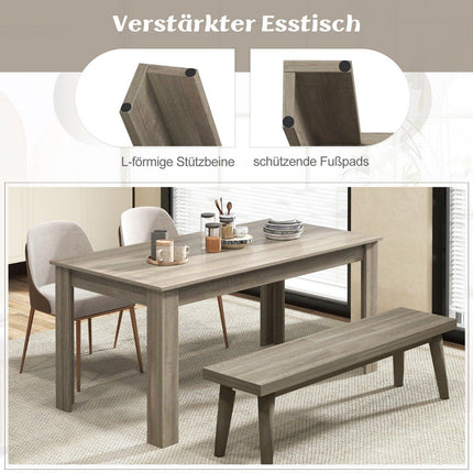 Wooden dining table 160 x 80 cm large table rectangular kitchen table dining table natural