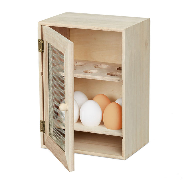 Wooden egg cabinet