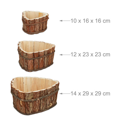 Wooden flower box - set of 3