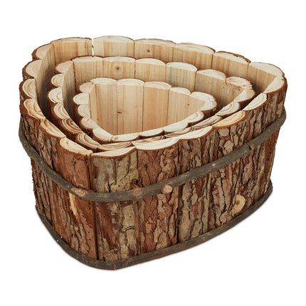 Wooden flower box - set of 3