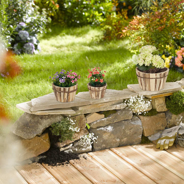 Wooden flower pot in 3 sizes