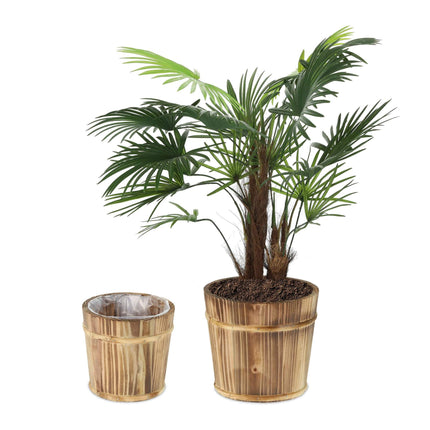 Wooden flower pot - set of 2