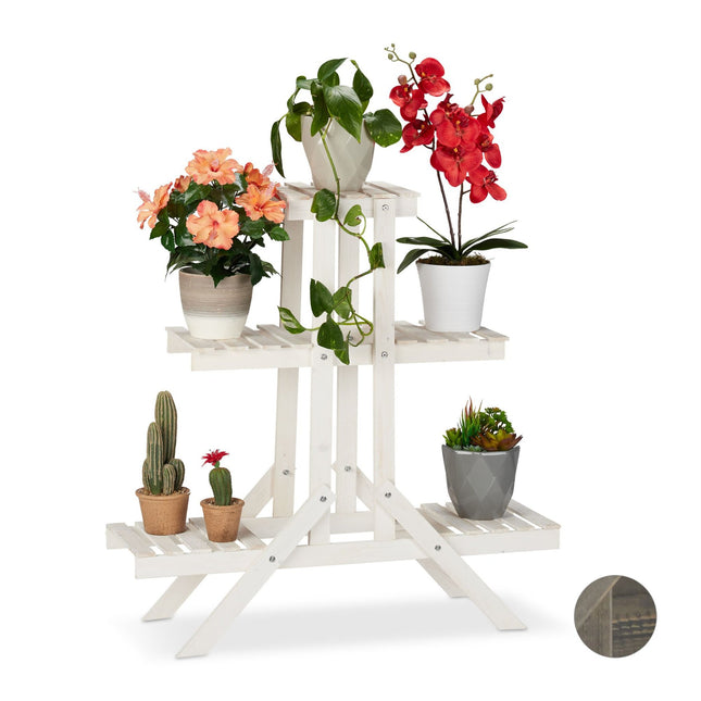 Wooden flower staircase with 3 steps