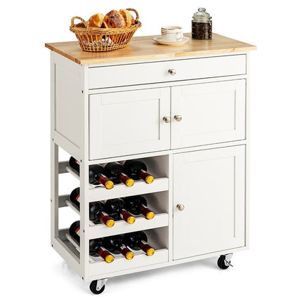 Wooden kitchen trolley serving trolley kitchen trolley with 3 wine racks