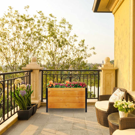 Wooden planter table