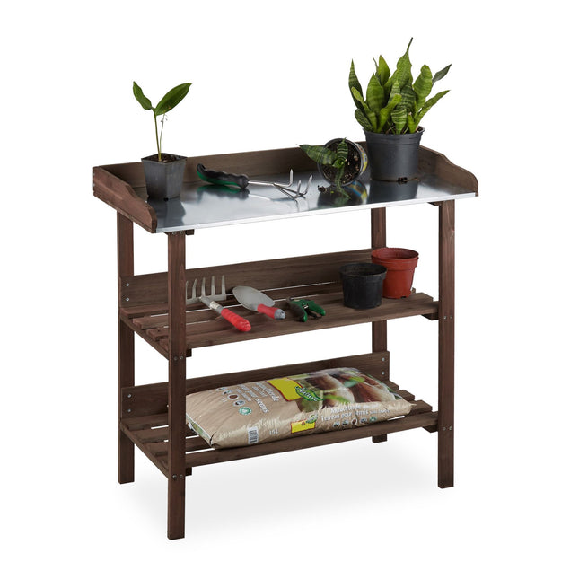 Wooden planter table