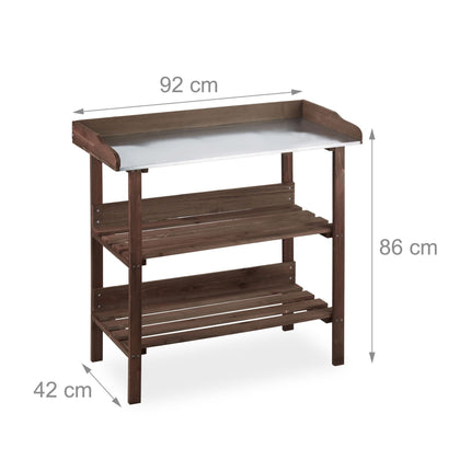 Wooden planter table