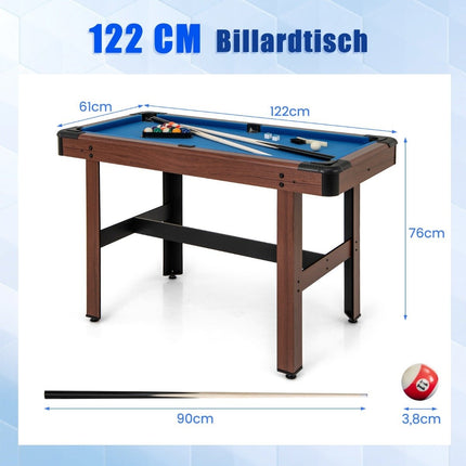 Wooden pool table with 2 cues 2 chalks &amp; Triangle &amp; Brush billiard table table billiard blue