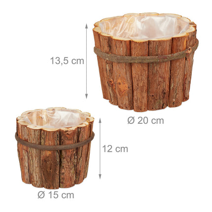 Wooden pot set of 2